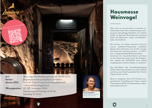 Flyer Weinvogel Hausmesse Zürich 2025