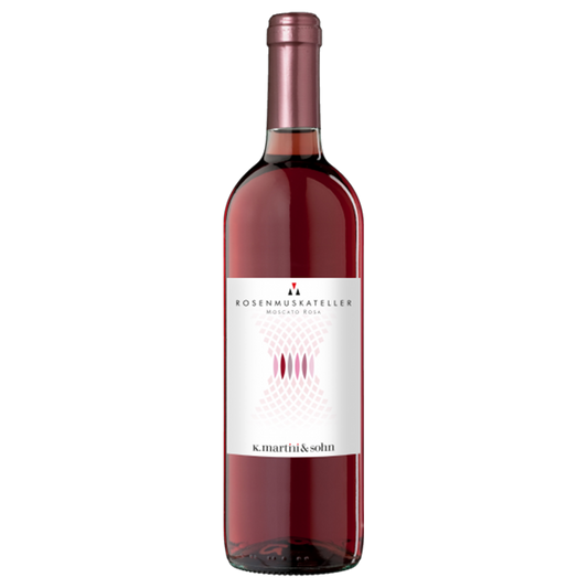 Weinvogel.ch_Rosenmuskateller_lieblich_Weinberg_Dolomiten_K._Martini_und_Sohn_Suedtirol_Rosewein